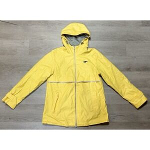 Vintage Menemsha Blues Raincoat Women's Size M Yellow Embroidered Fish Full Zip